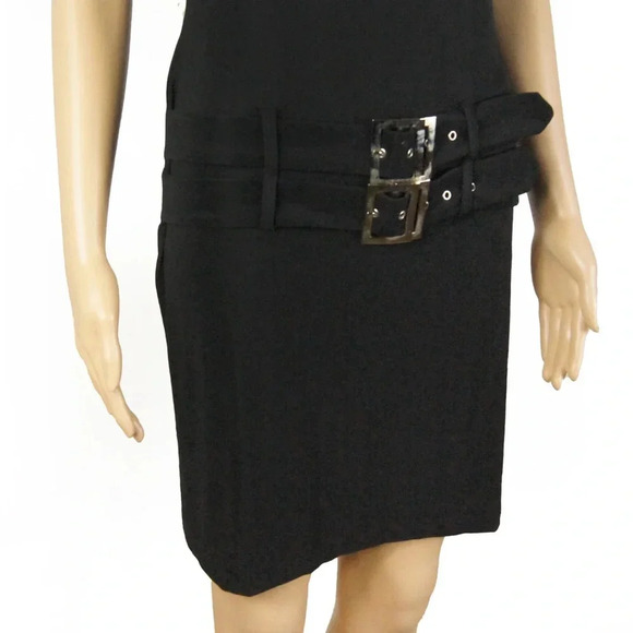 Vintage Fredrick’s of Hollywood Pinup Black Dress w Buckle Belt Details - Picture 2 of 4